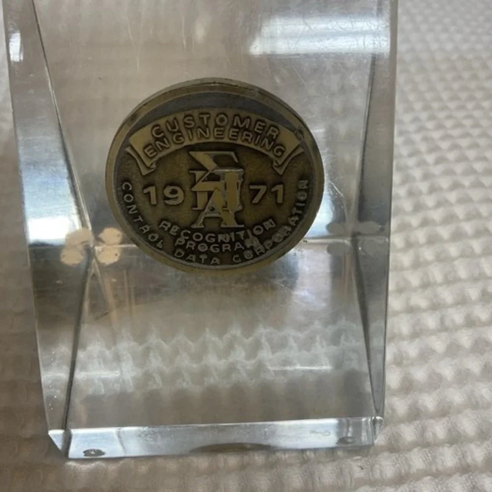 VTG 71s Control Data Corporation CDC Paperweight Medallion Tech Computer 3